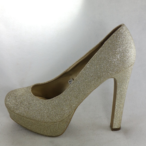 MOSSIMO Supply Co Gold Glitter Platform Pumps Sz 9.5 US Women - Picture 5 of 8